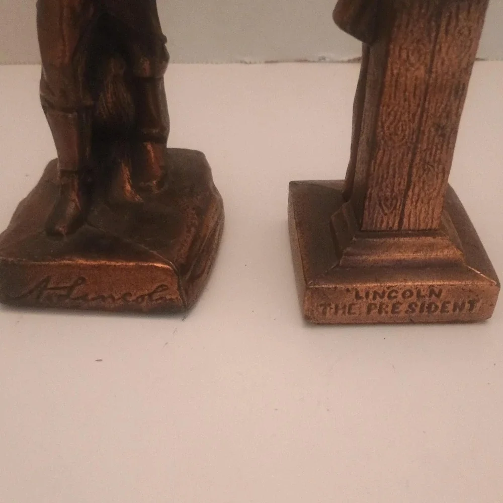 Vintage metal Abraham Lincoln bookends
